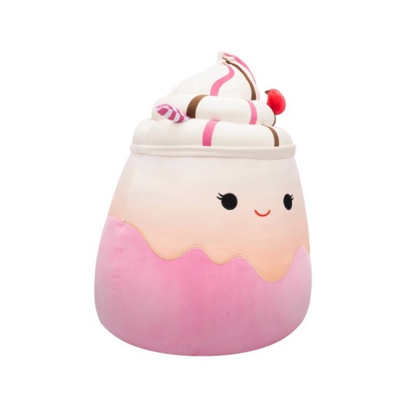 NWOT-Squishmallows Elisabetha Cherry Float With Straw 14-Inch Plush - Picture 2 of 7